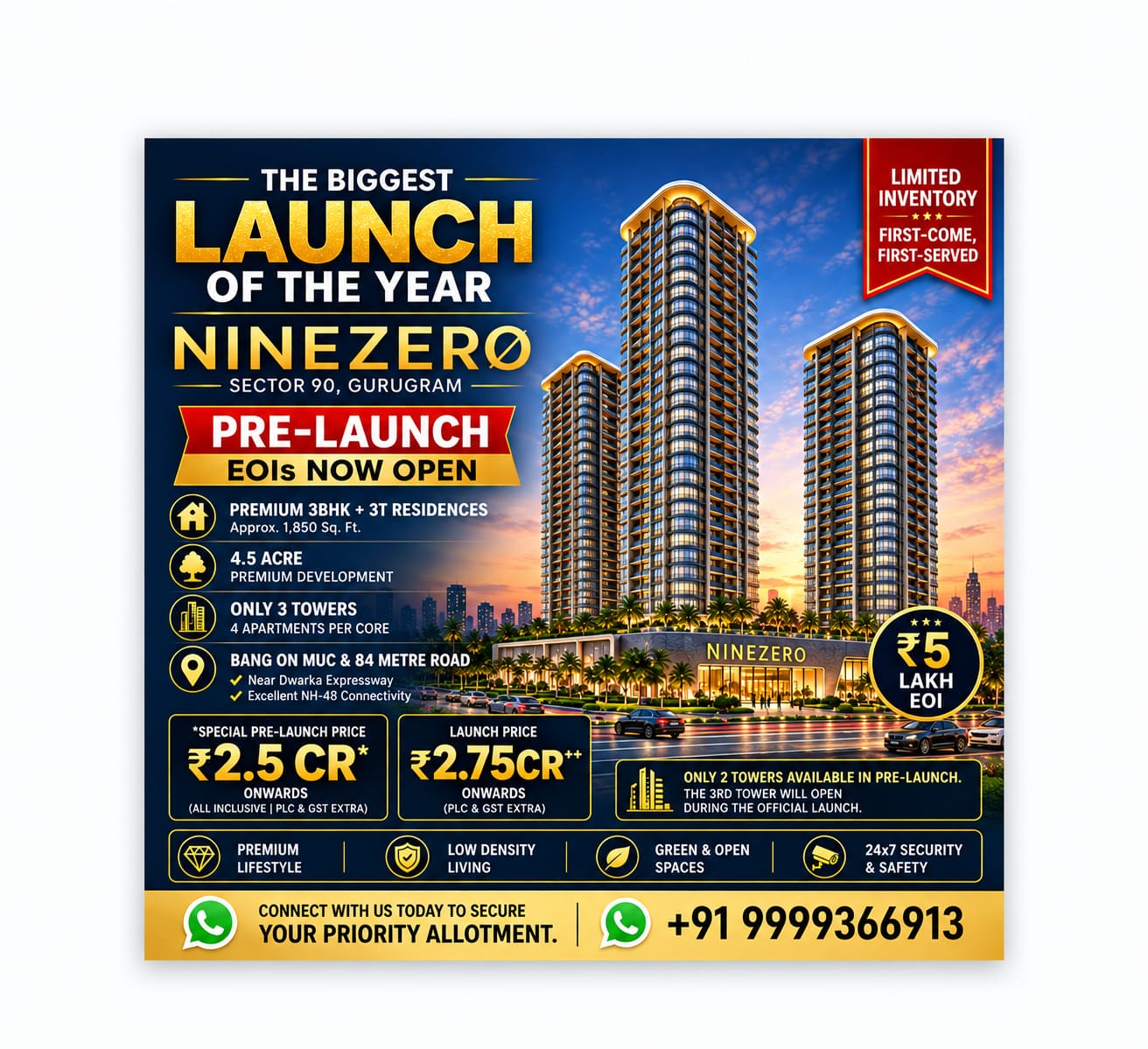 Why Ganga Nine Zero Sector 90 Gurgaon Is Emerging as a New Benchmark for Premium Living in New Gurgaon?