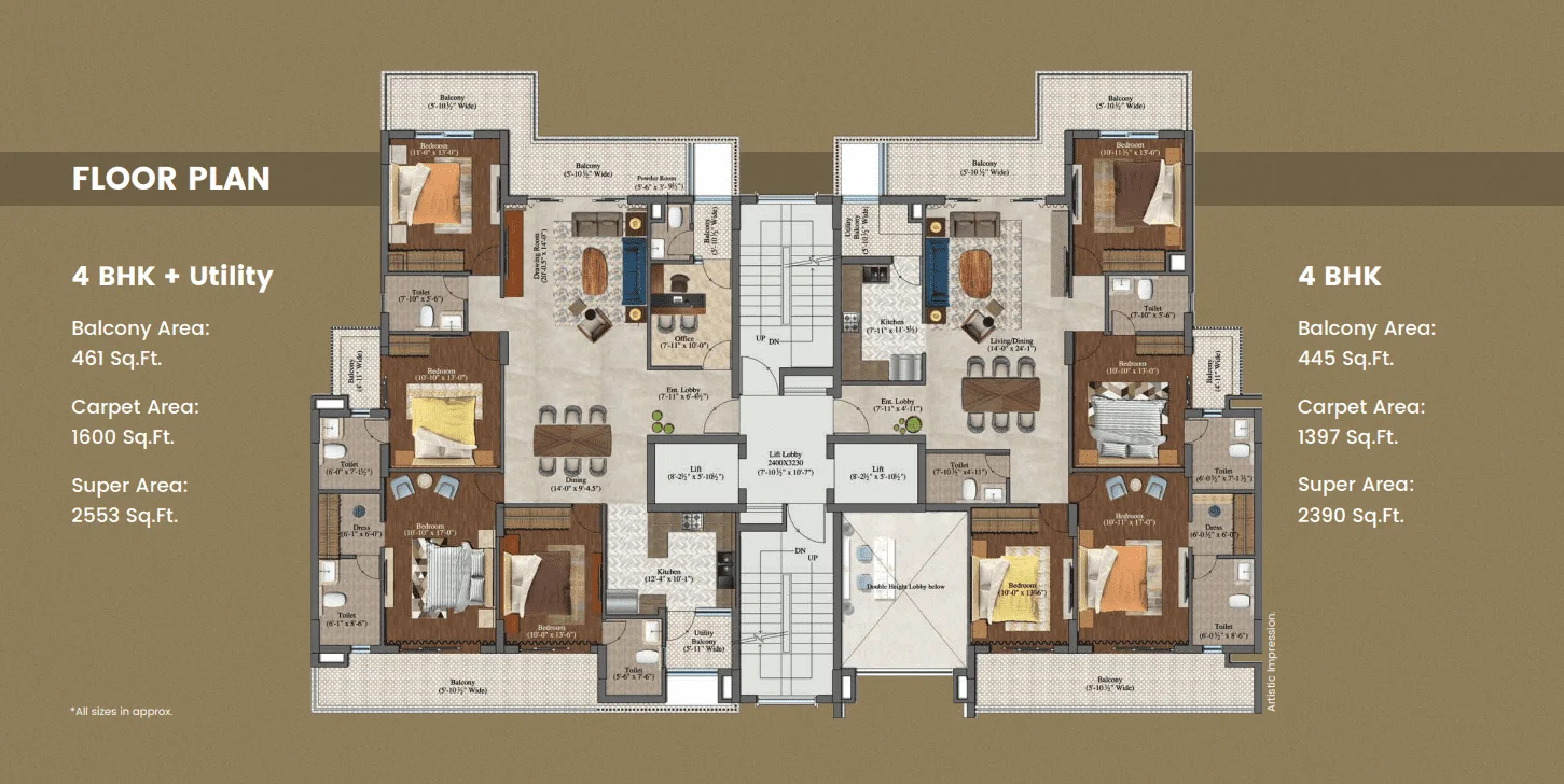 4 BHK + Utility