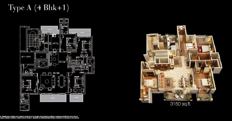 4 BHK - 3150 Sq.Ft.
