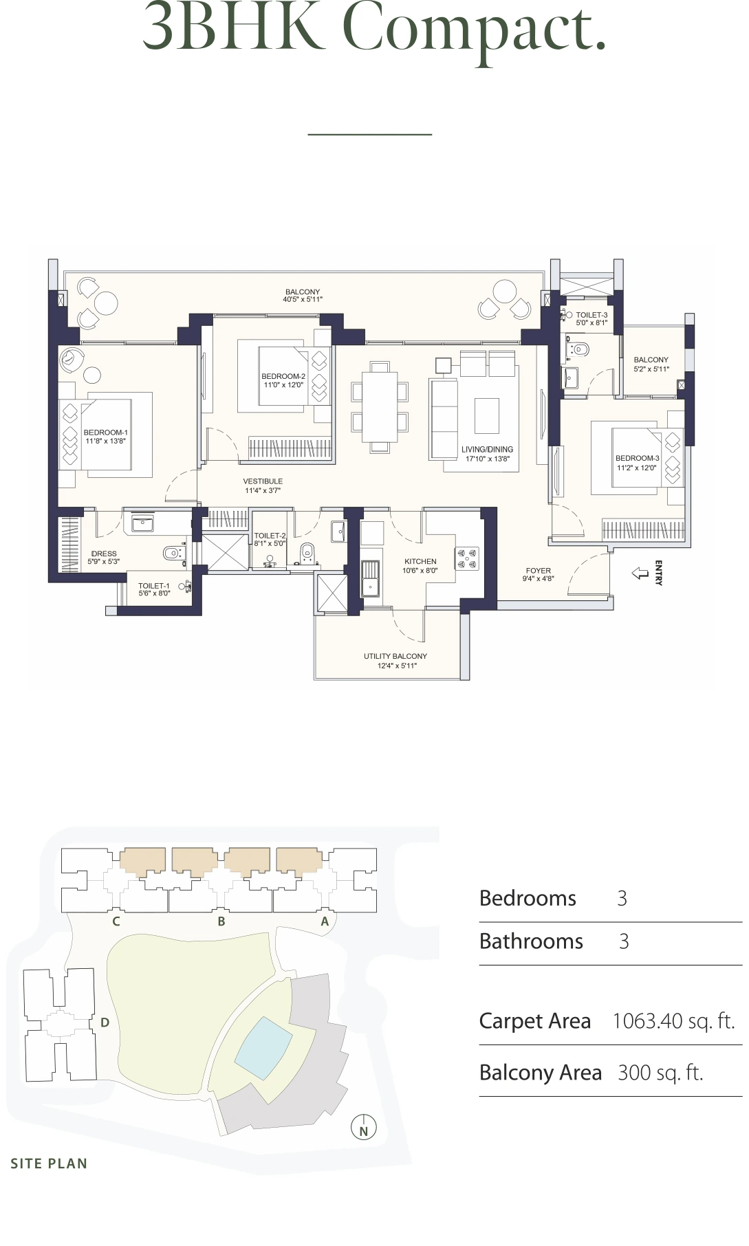3 BHK Compact
