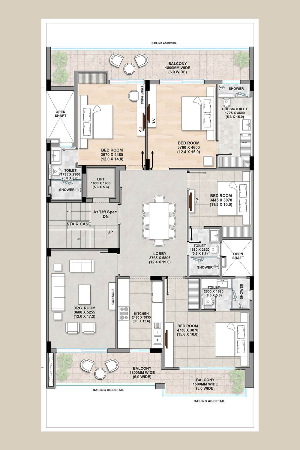 4 BHK + Servant